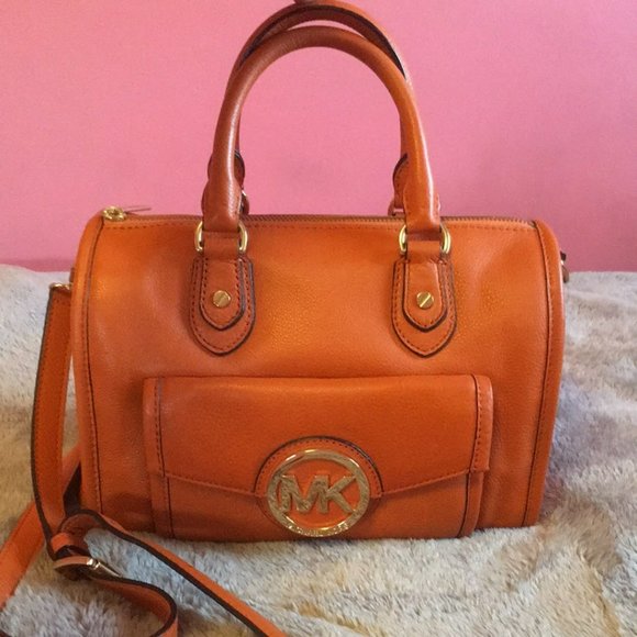 MICHAEL Michael Kors Handbags - EUC - MICHAEL KORS Fulton Orange Satchel Crossbody